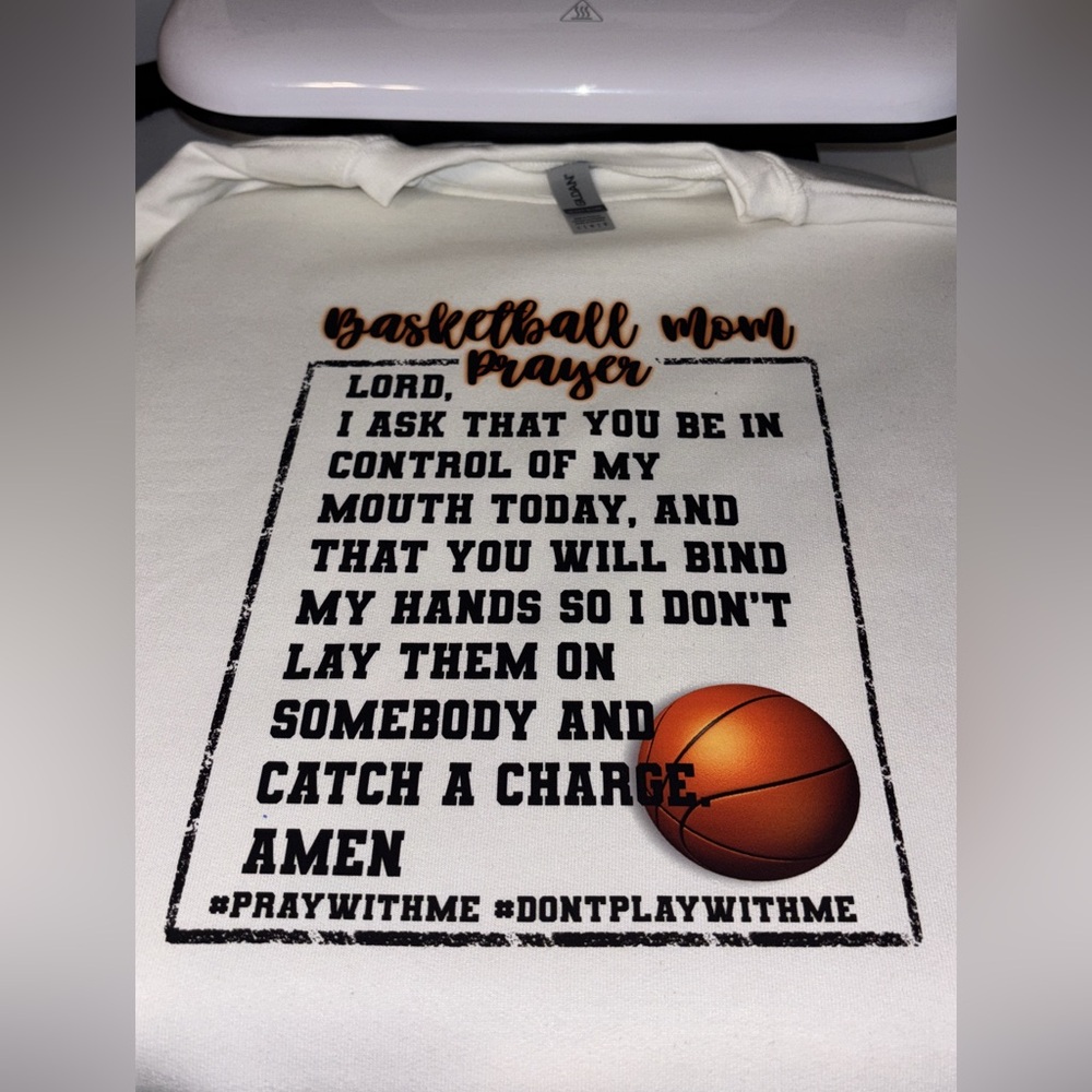 🏀💖 **Custom Basketball Mom Prayer Crewneck for Sale!** 💖🏀